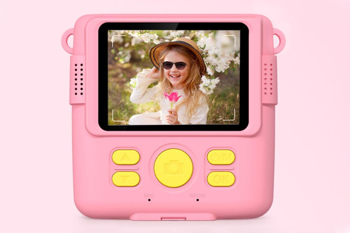 Instant Print Camera for Kids Zero Ink Print Photo Camera with 32G TF Card-Pink