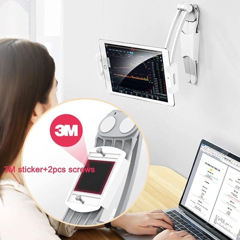 Tablet Stand Kitchen Desktop Aluminium Phone Tablet Stand Wall Mount Laptop Stand Large Clip