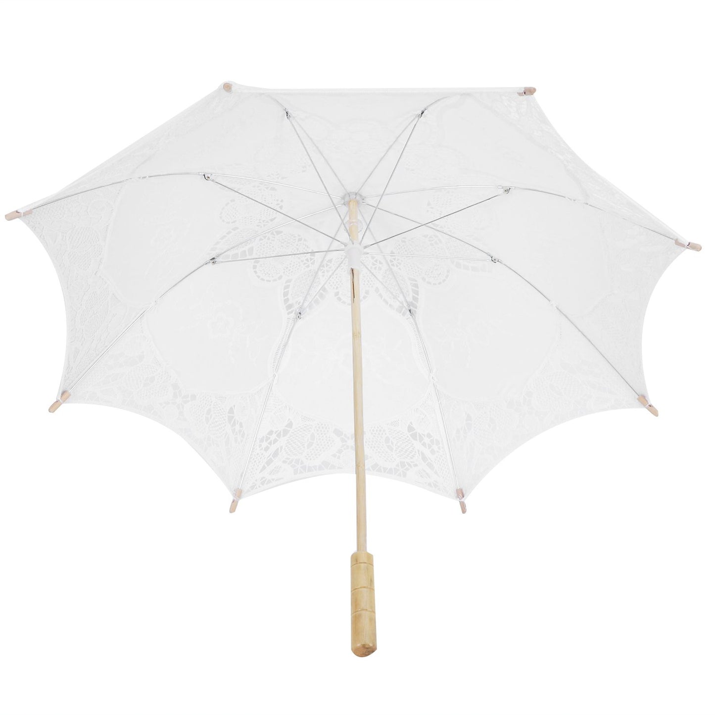 Lace Umbrella Wedding Bridal Parasol Umbrella for Photography Props Wedding SuppliesL White
