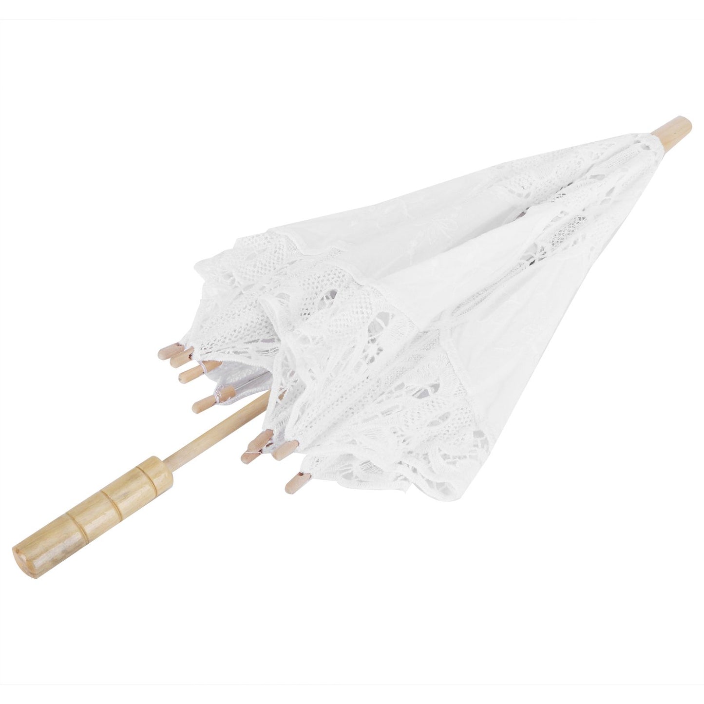 Lace Umbrella Wedding Bridal Parasol Umbrella for Photography Props Wedding SuppliesL White