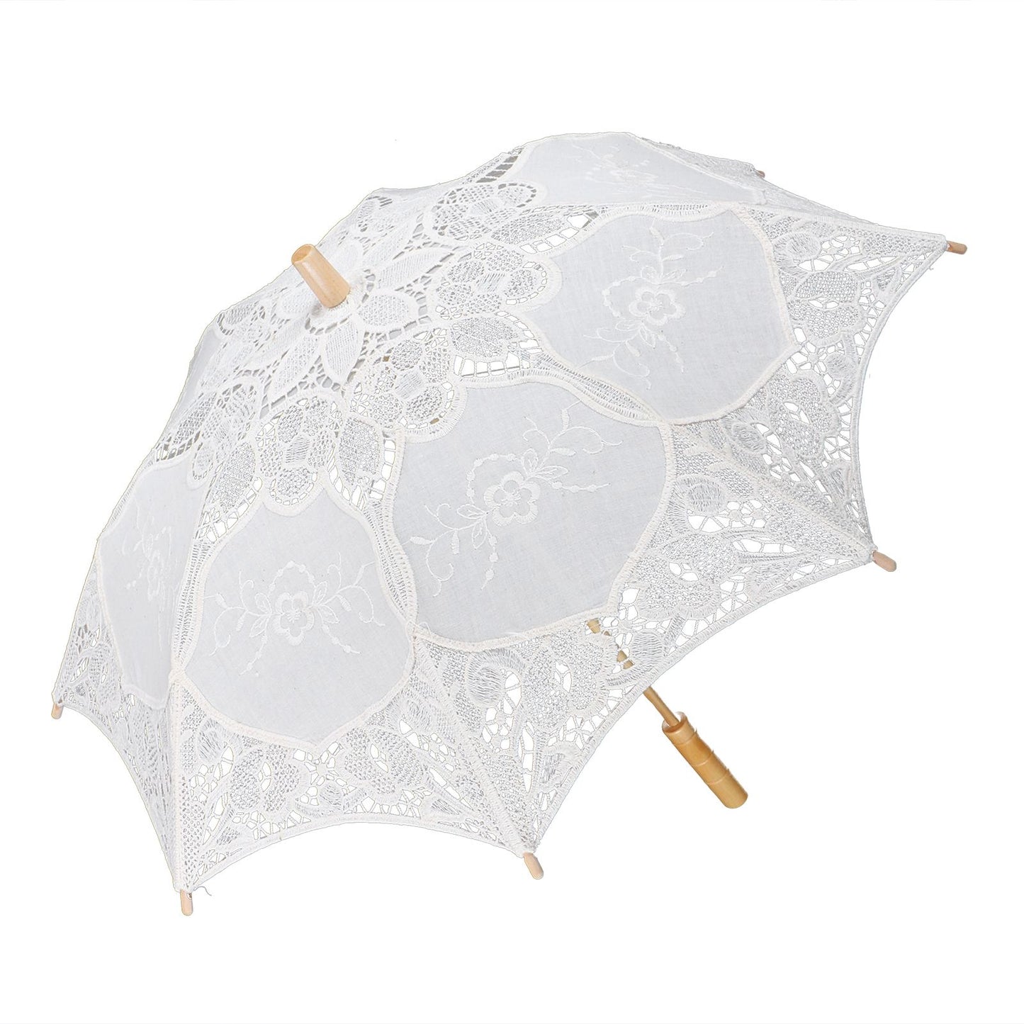 Lace Umbrella Wedding Bridal Parasol Umbrella for Photography Props Wedding SuppliesL White