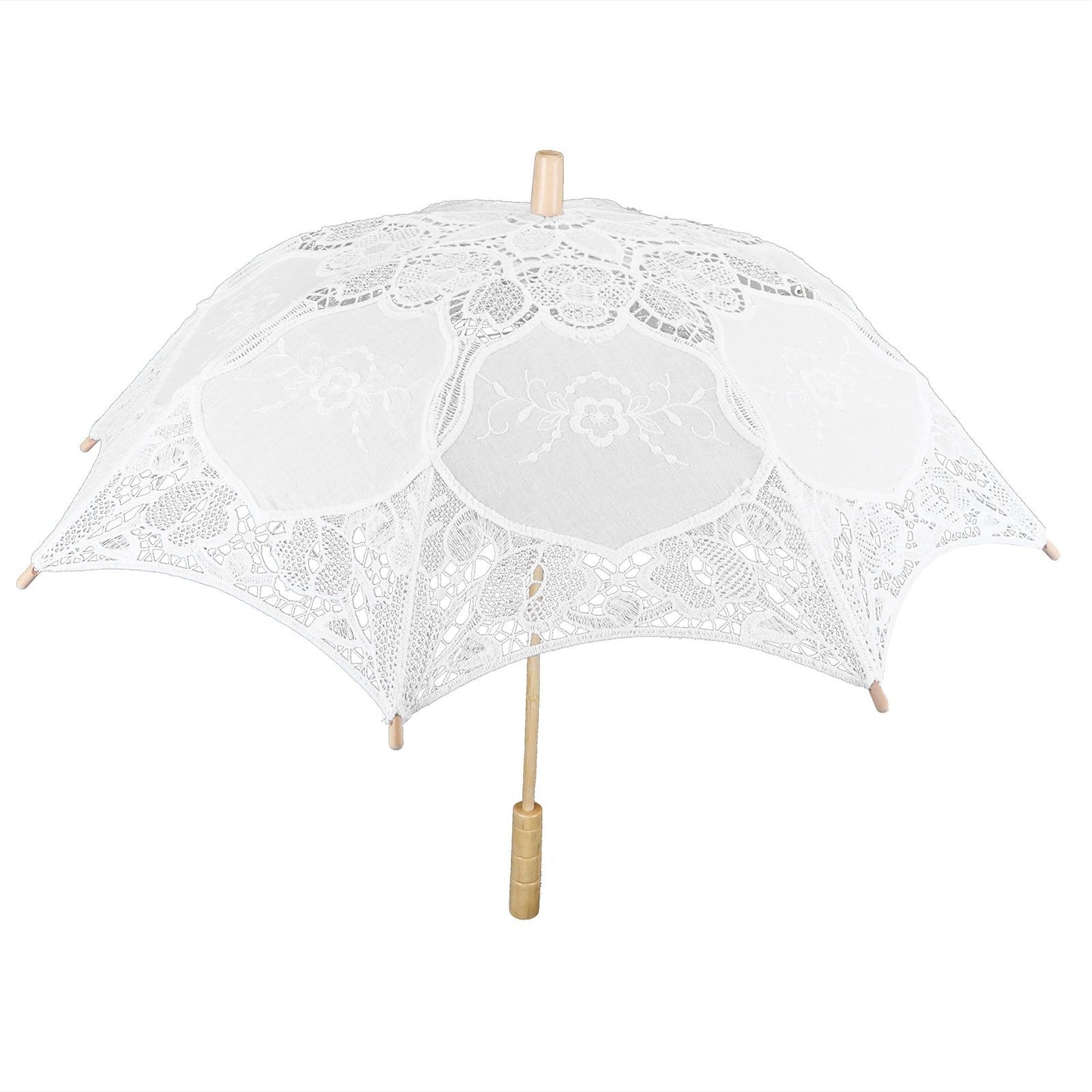 Lace Umbrella Wedding Bridal Parasol Umbrella for Photography Props Wedding SuppliesL White