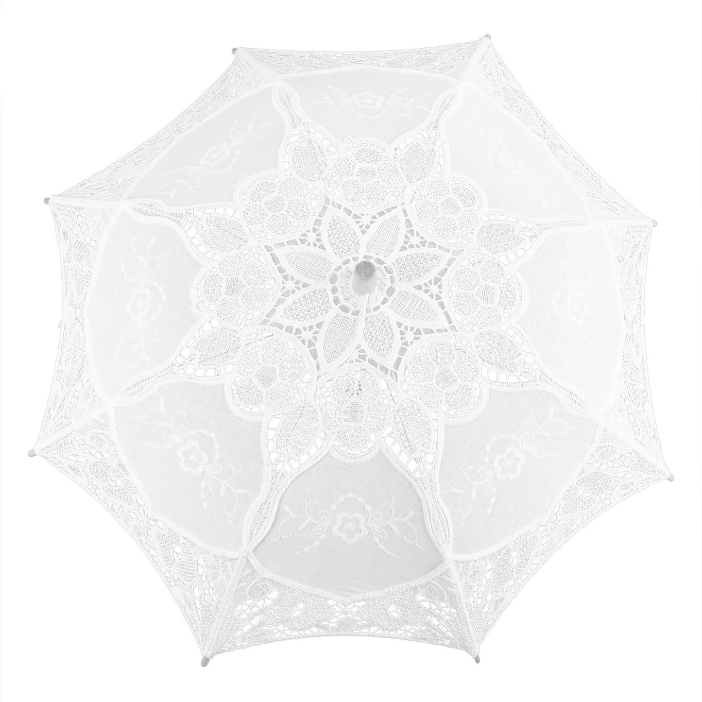 Lace Umbrella Wedding Bridal Parasol Umbrella for Photography Props Wedding SuppliesL White