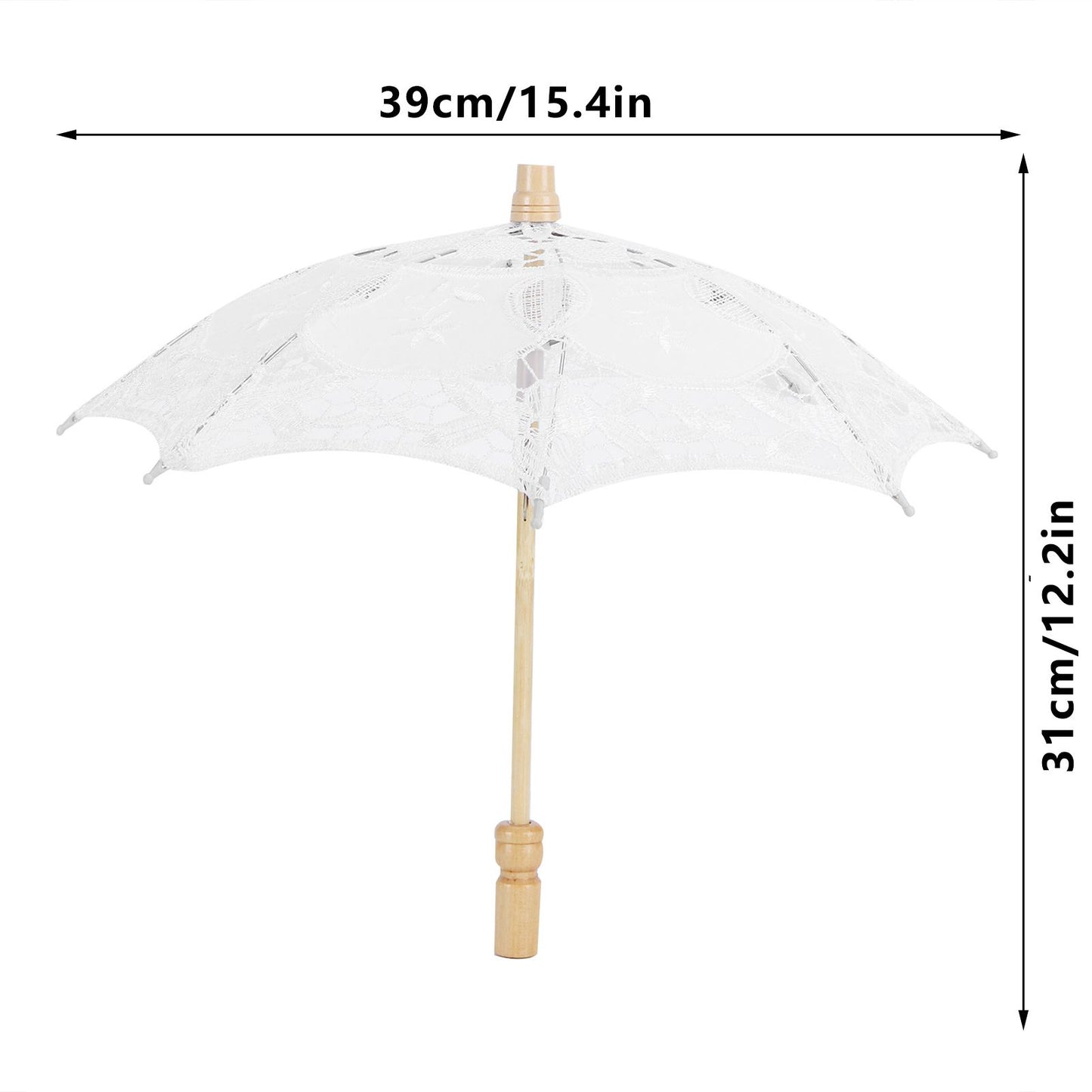 Lace Umbrella Wedding Bridal Parasol Umbrella for Photography Props Wedding SuppliesS White