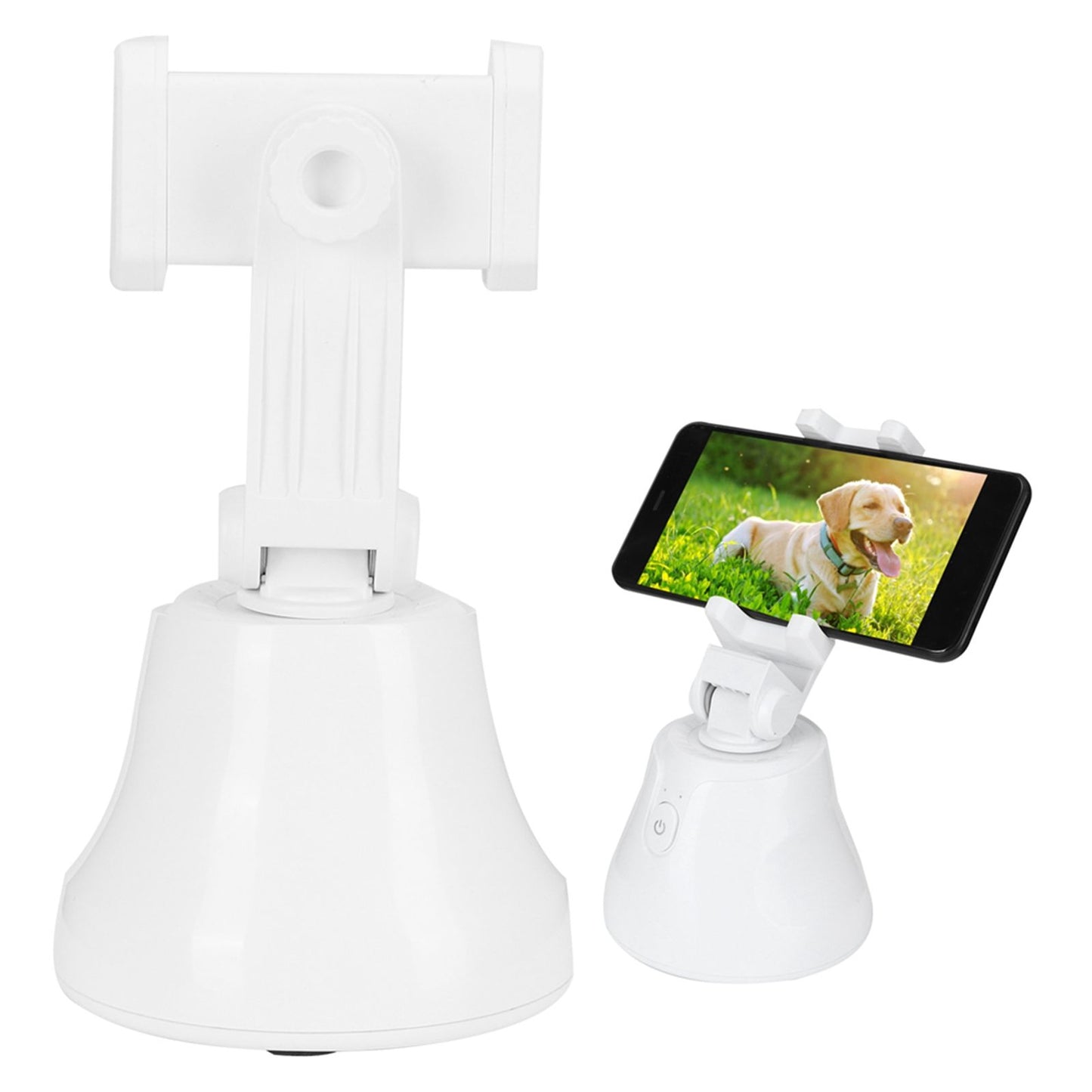 360 Degree Rotating Ballhead Smart Face Object Tracking Phone Camera Bracket Holder for Live StreamingWhite