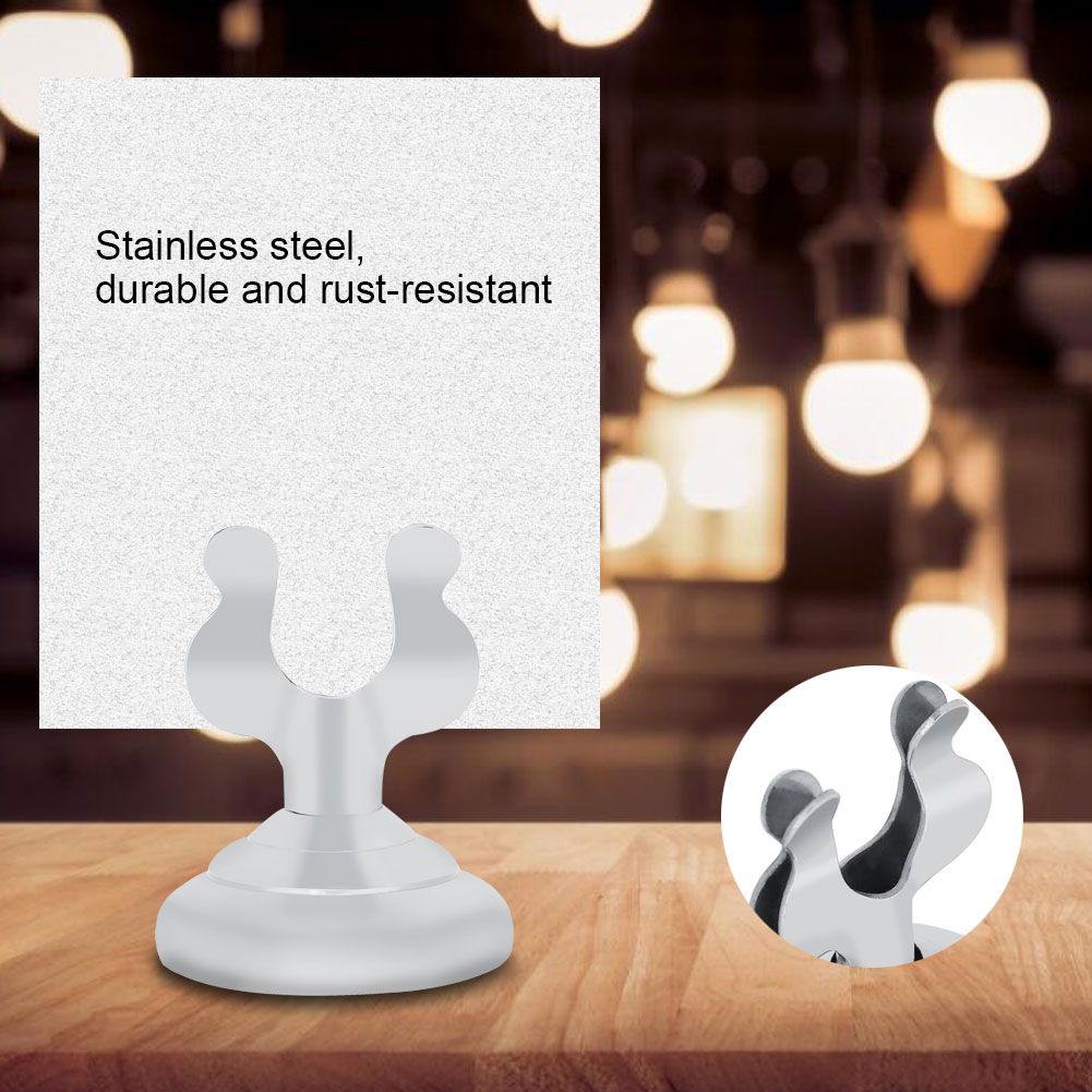 4cm Harp Clip Place Card Holder Stainless Steel Tabletop Menu Holder Number Stand