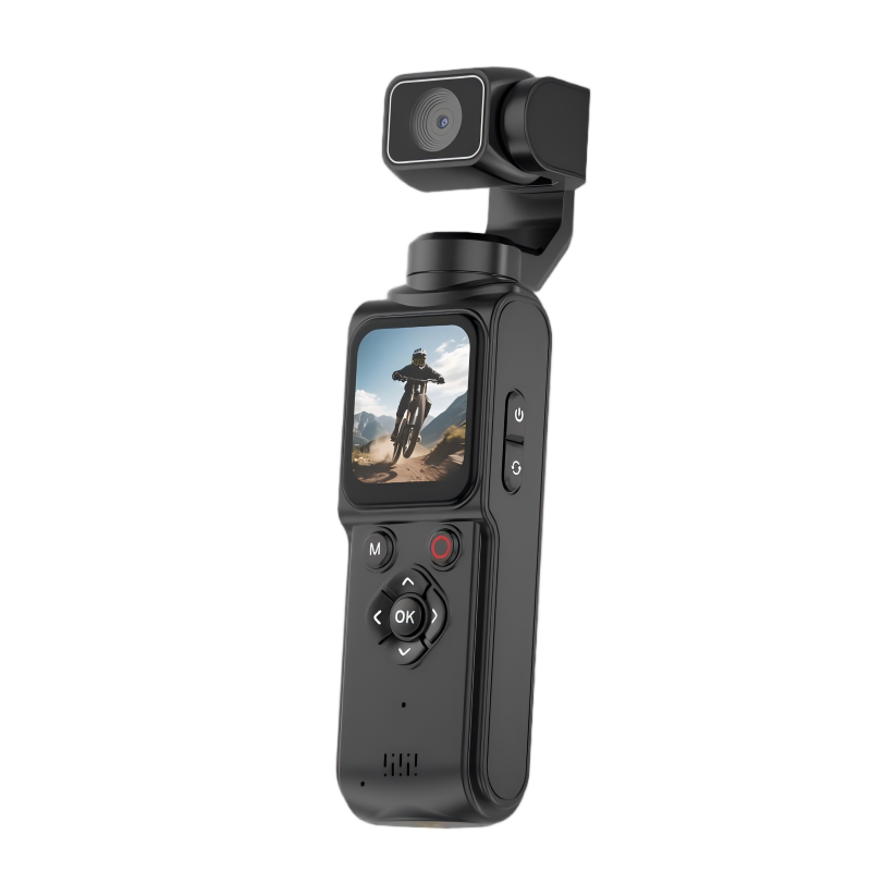 AT-M105 Pocket Gimbal Vlog Camera, 4K HD Handheld Video Camera，black，64GB