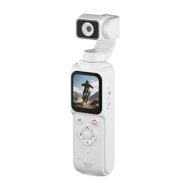 AT-M105 Pocket Gimbal Vlog Camera, 4K HD Handheld Video Camera，white，32GB