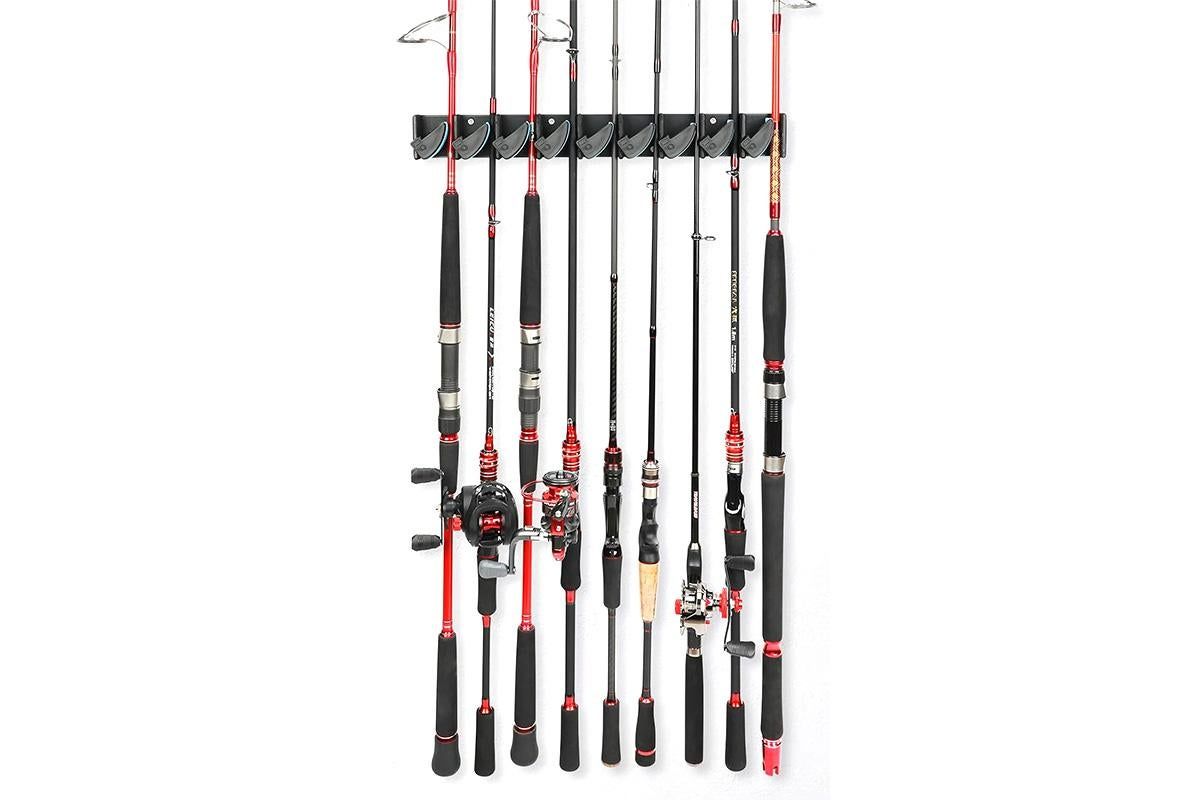 Fishing Pole Holder Holds Up to 9 Rods or Combos for Rods of Diameter 3 to 19mm