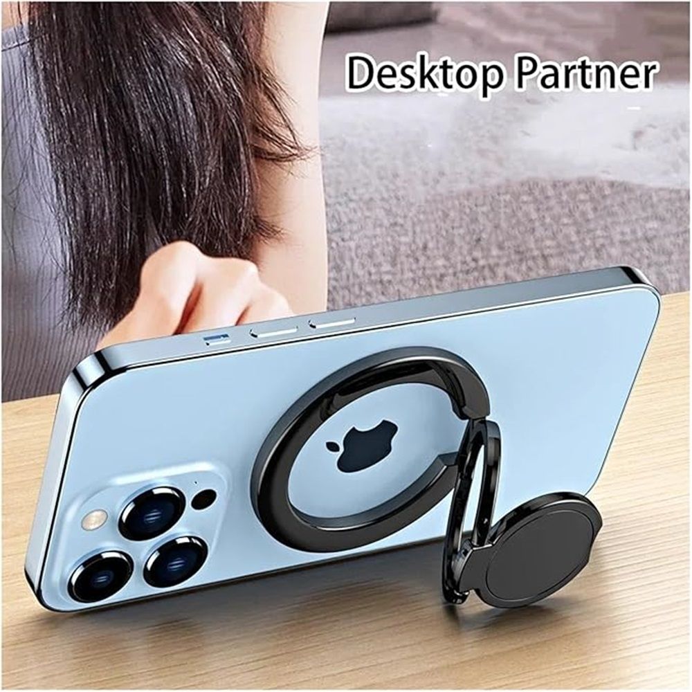 Magnetic Ring Holder Dual-Side Magnetics, Removable Gym Phone Grip with Kickstand for iPhone 17/16/15/14/13/12/ Series All Phones Compatible with Magnetic Car Mount