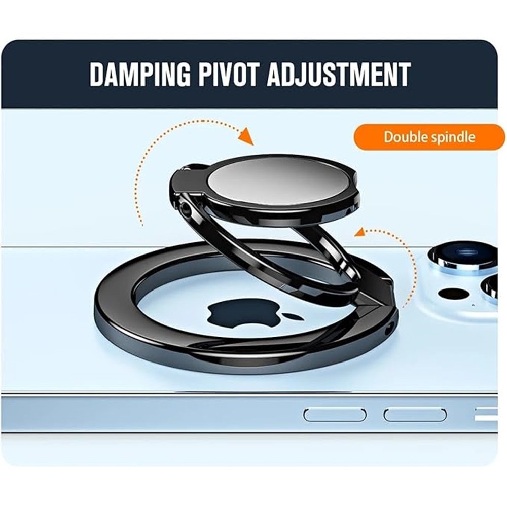 Magnetic Ring Holder Dual-Side Magnetics, Removable Gym Phone Grip with Kickstand for iPhone 17/16/15/14/13/12/ Series All Phones Compatible with Magnetic Car Mount