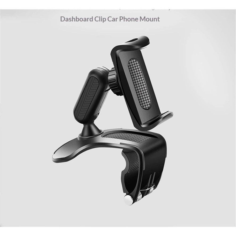 Phone Holder,Strong Grip Universal 360° Dashboard Phone Holder,Super Stable Car Mount Cradle w/Adjustable Clip,Fits Phones