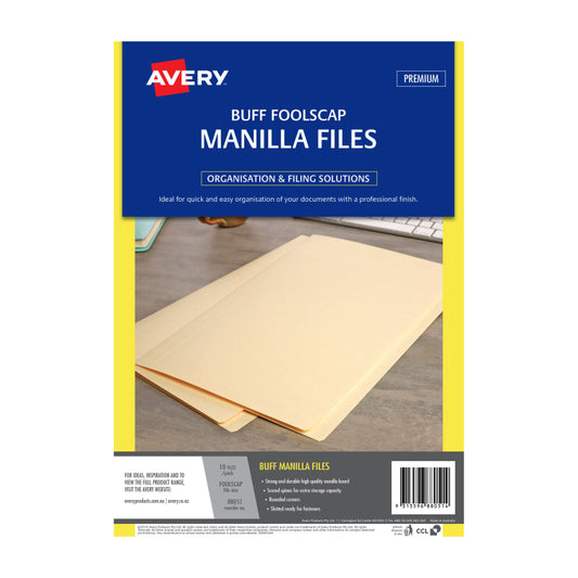 AVERY Manilla Folder Buff FC Pack of 10