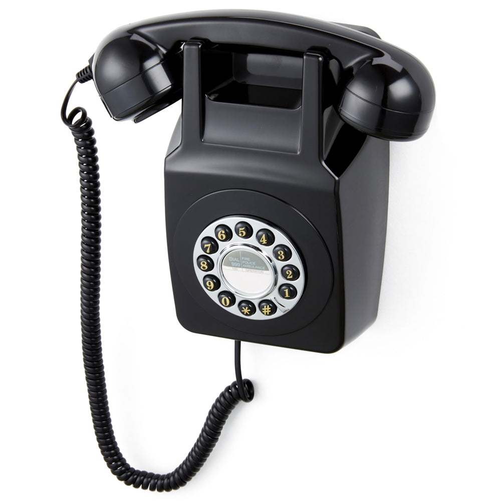 GPO RETRO GPO 746 WALL MOUNTED PUSH BUTTON TELEPHONE - BLACK