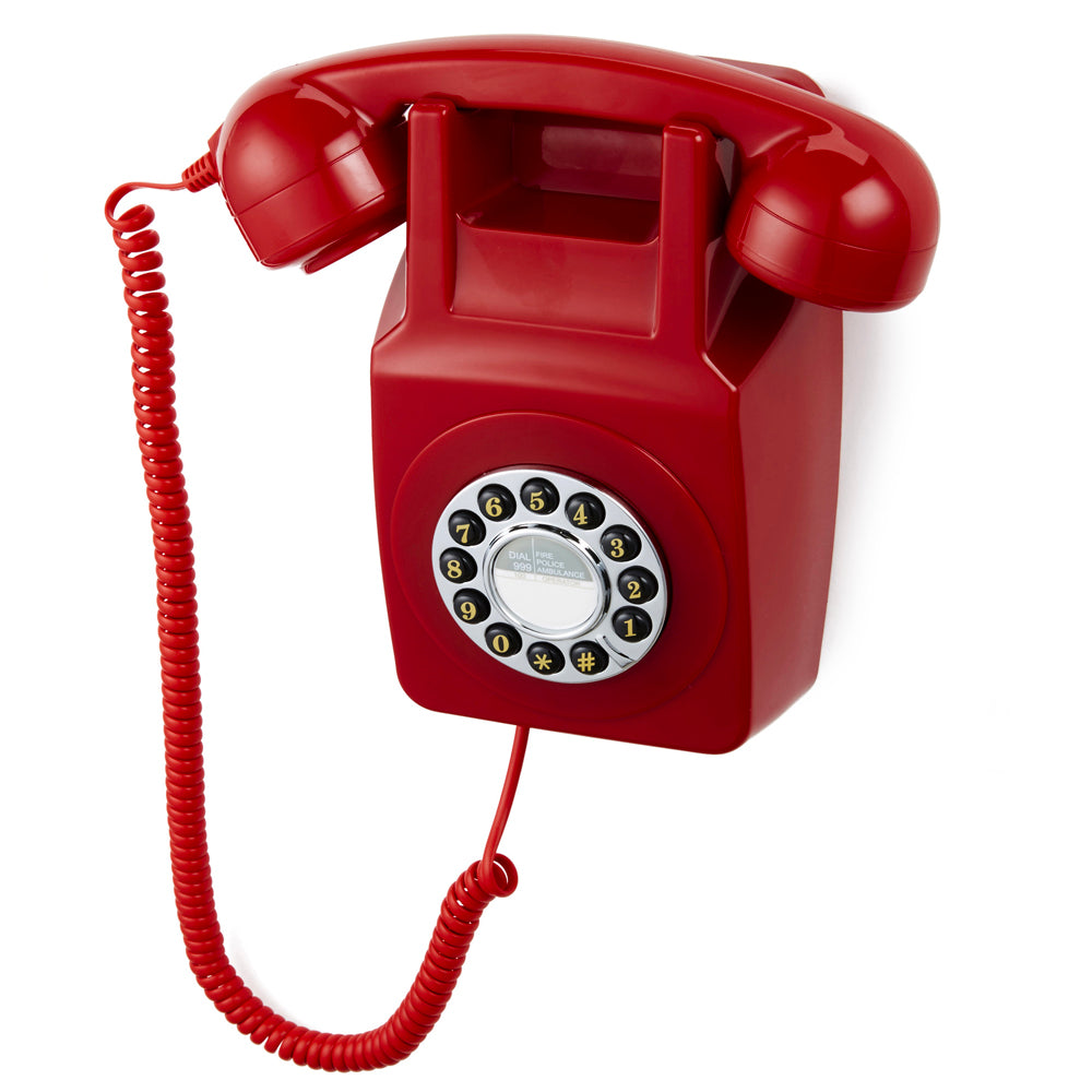 GPO RETRO GPO 746 WALL MOUNTED PUSH BUTTON TELEPHONE - RED