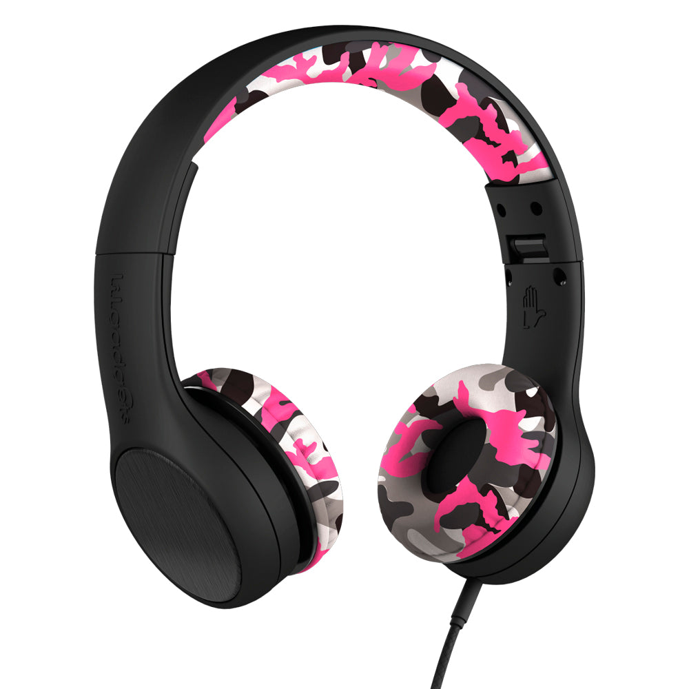 LILGADGET LilGadgets Connect+ Style Childrens Wired Headphones - Pink Camo