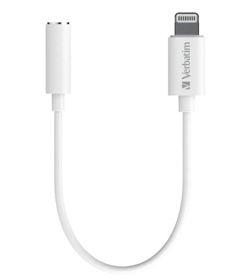 VERBATIM USB-C to 3.5mm Headphone Jack 10cm - White