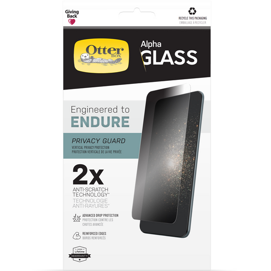 OTTERBOX Apple iPhone 13 Pro Alpha Glass Privacy Screen Protector - Clear (77-85939), Shatter-Resistant Drop Protection, Anti-shatter