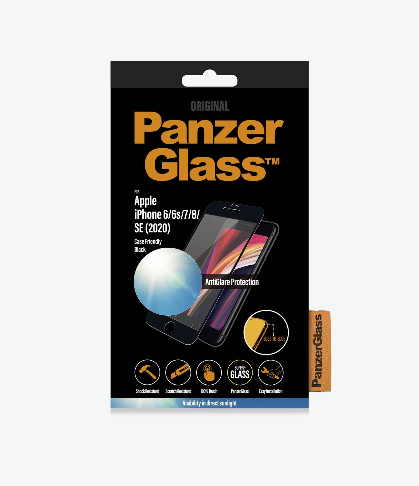 PANZER GLASS iPhone 6/6s/7/8/SE (2020) - Anti-glare (2700) - Screen Protector - Full Frame Coverage