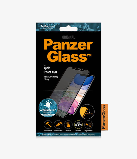 PANZER GLASS Apple iPhone XR/11 - Black - Privacy (P2665) - Screen Protector - Anti-glare coating, Blue light reduction, Original PanzerGlass