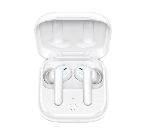 OPPO Enco W51 True Wireless Earphones White - Hybrid Active Noise Cancellation, Qi Wireless Charging Support, IP54 Dust and Water Resistance