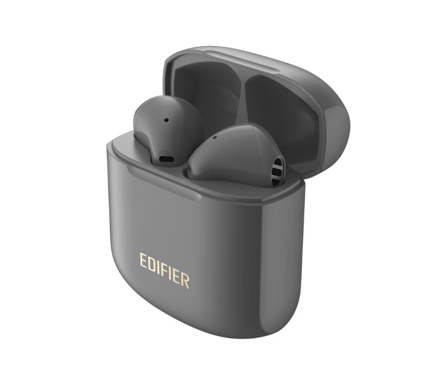 EDIFIER TWS200 PLUS TWS Stereo Wireless Earbuds - Qualcomm aptX, Dual Microphone,13mm LCP Diaphragm, Frequency Equalization,6+18Hr Earphone Grey