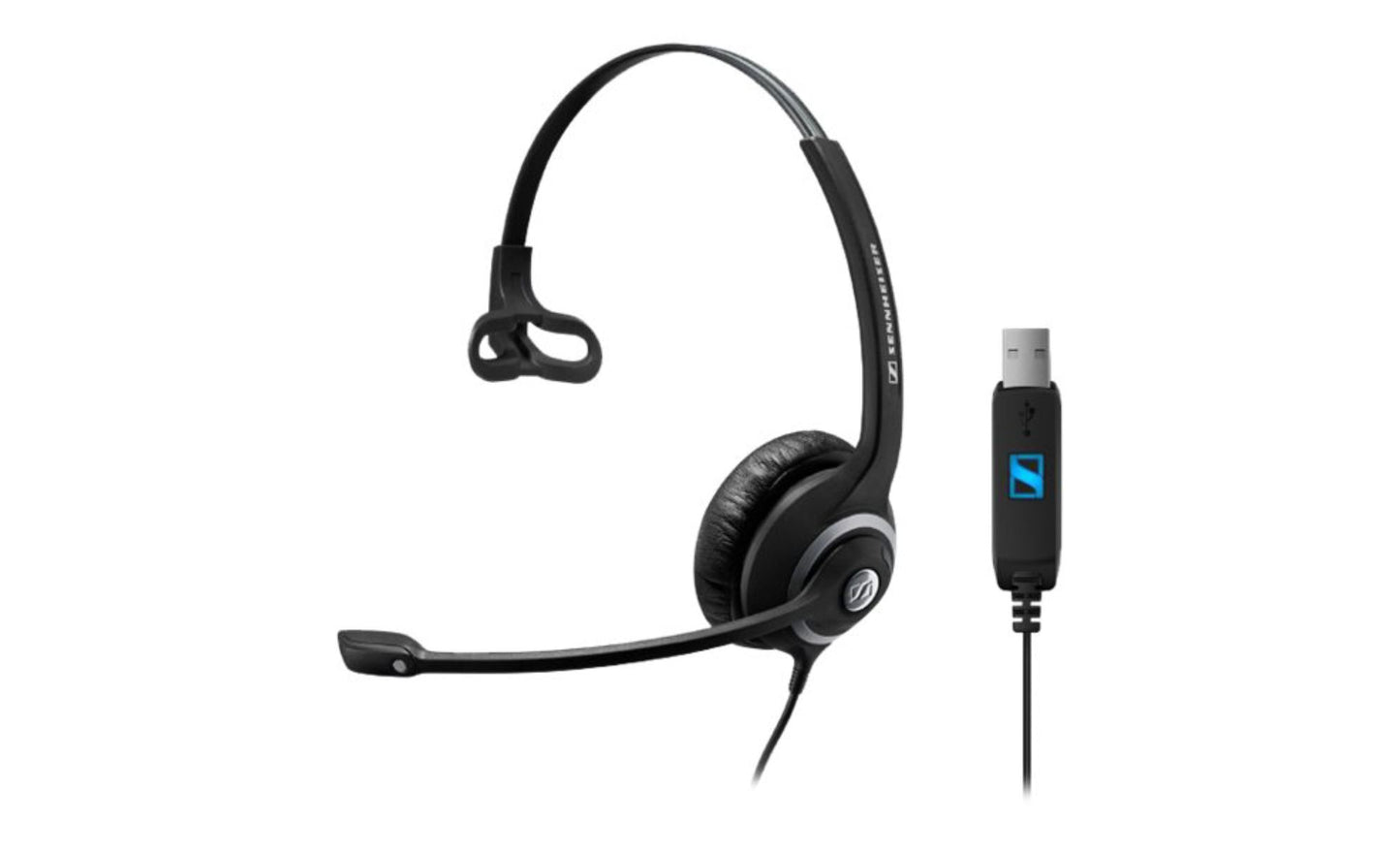 Sennheiser SC230 USB Wide Band Monaural headset with Noise Cancelling mic - built-in USB interface, no call control