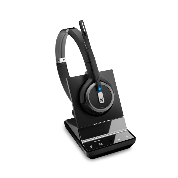 EPOS | Sennheiser Impact SDW 5014 DECT Wireless Office Monoaural Headset w/ base station, for PC & Mobile, Included BTD 800 Dongle, 3-in-1 headset