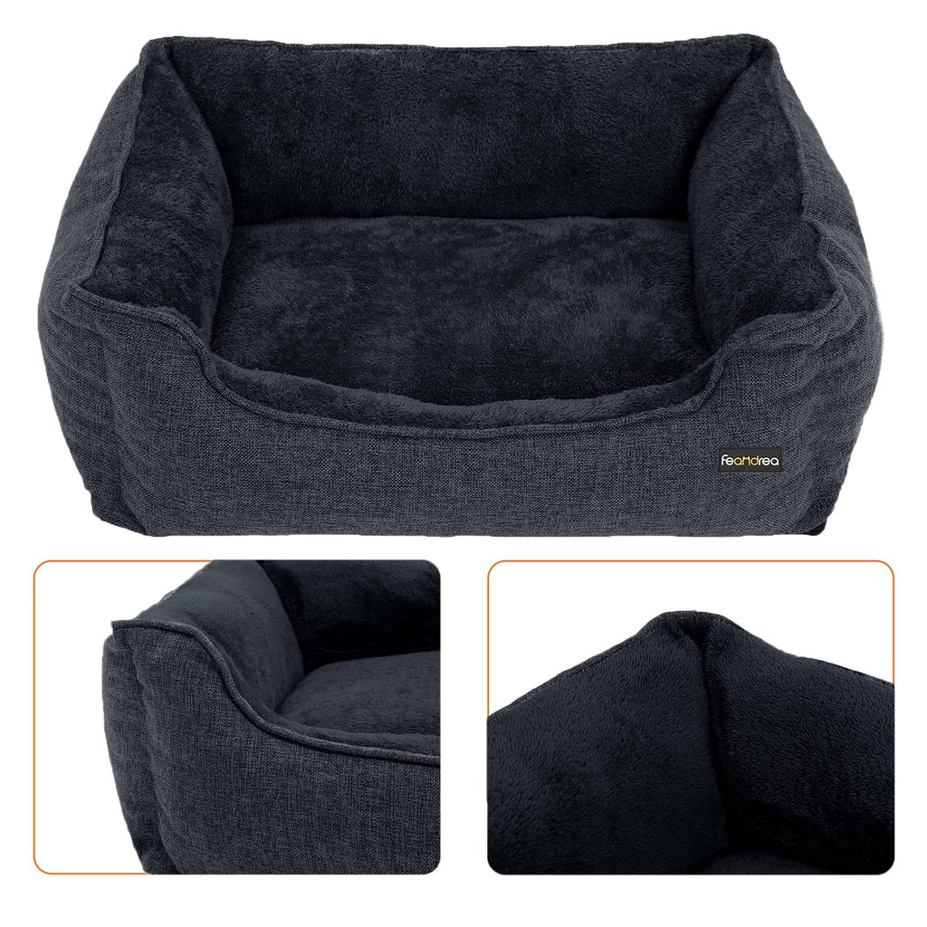 FEANDREA 70cm Dog Sofa Bed with Removable Washable Cover Dark Grey