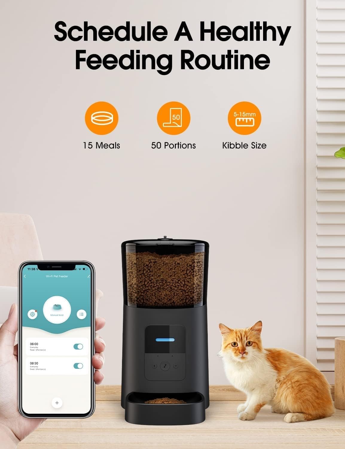 FLOOFI WiFi 6L Automatic Pet Feeder (Black)