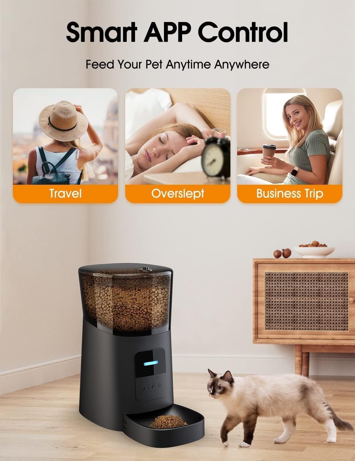 FLOOFI WiFi 6L Automatic Pet Feeder (Black)