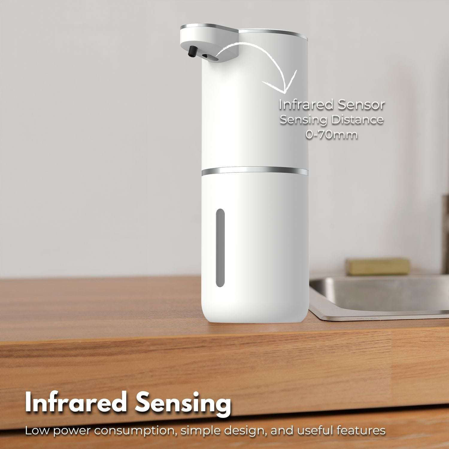 GOMINIMO Automatic Liquid Soap Dispenser with Adjustable Liquid(white)