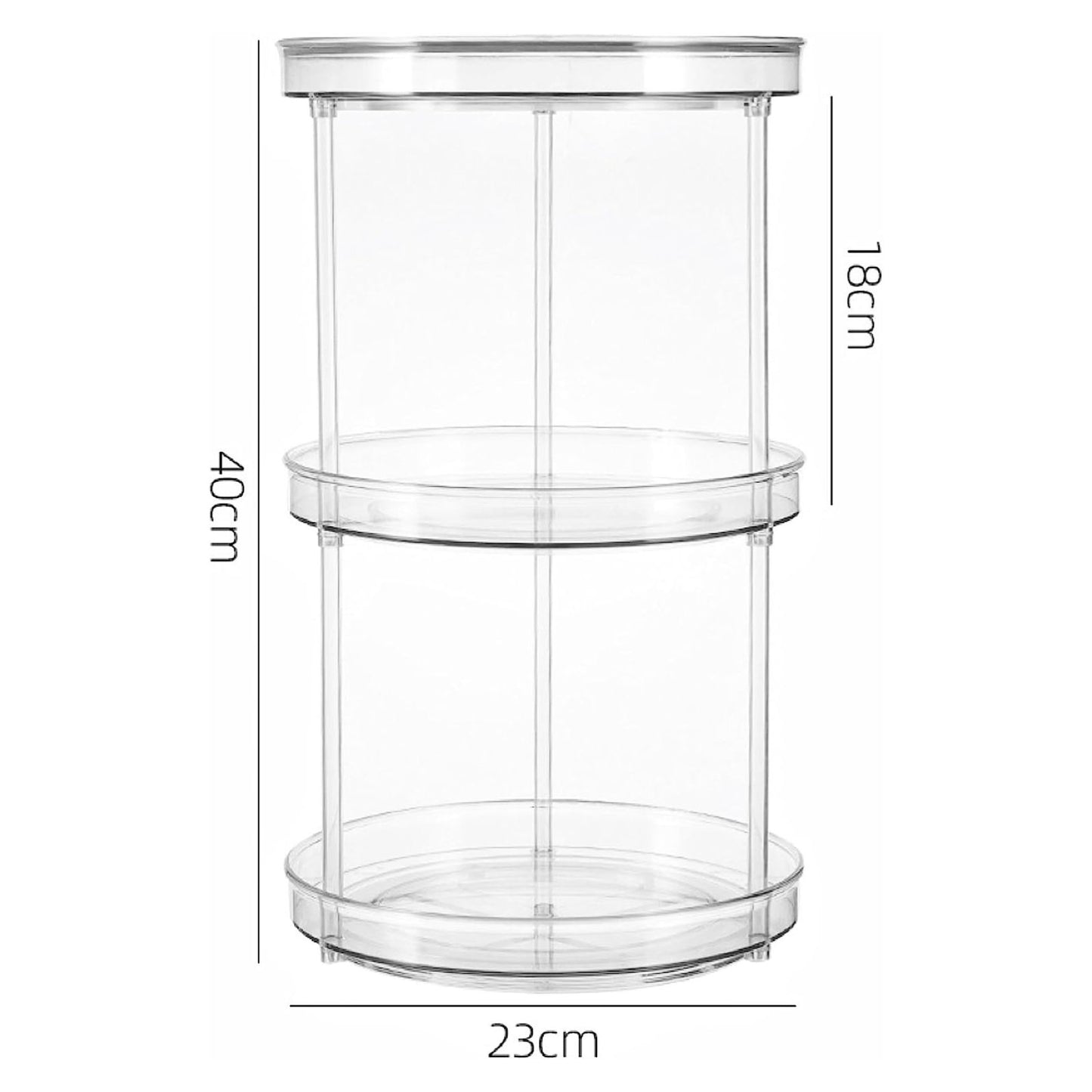 GOMINIMO 3 Tier Turntable Cabinet Organizer (Transparent)