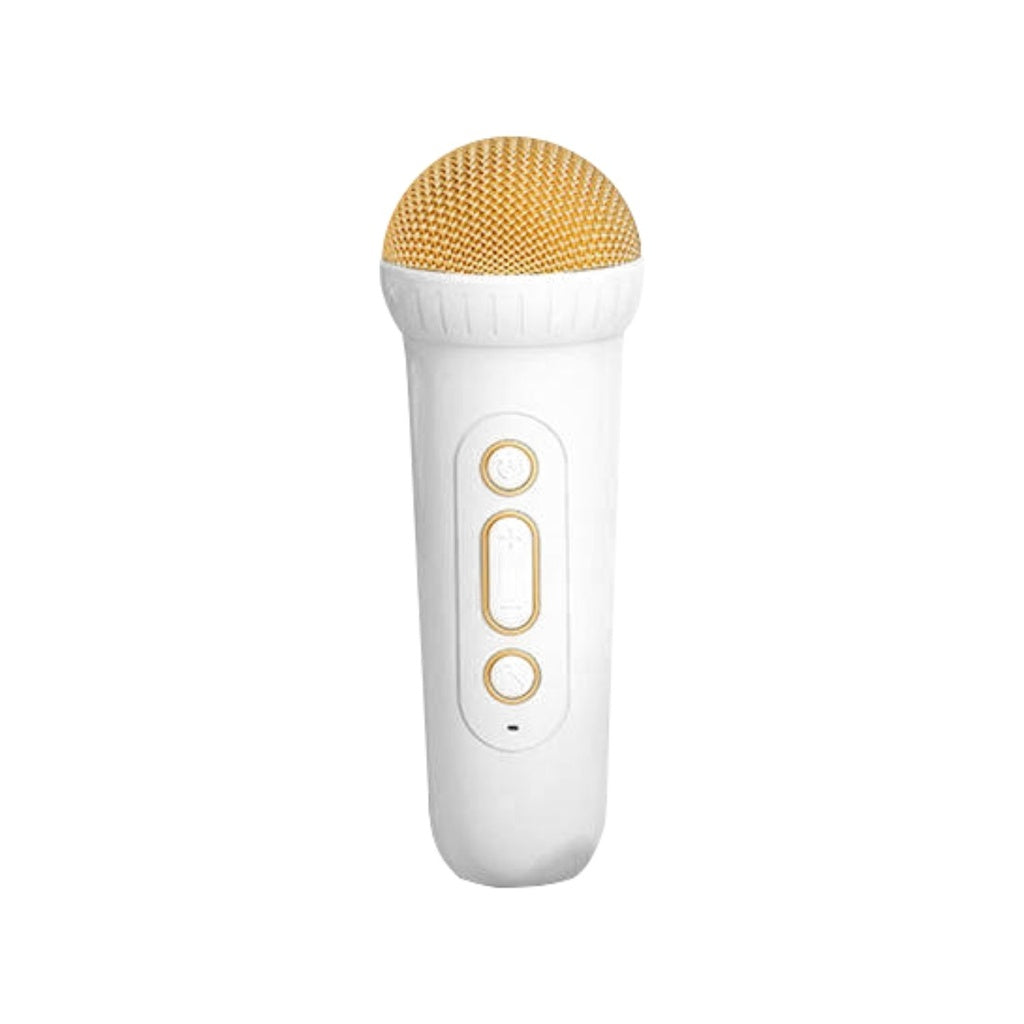 GOMINIMO Portable Bluetooth Karaoke Speaker with 2 Wireless Microphones and Lights (Beige)