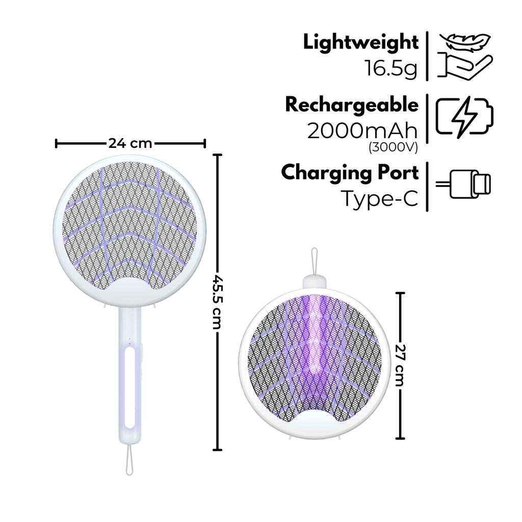 GOMINIMO BG-A9 Gen 2 Mosquito Racket (White)