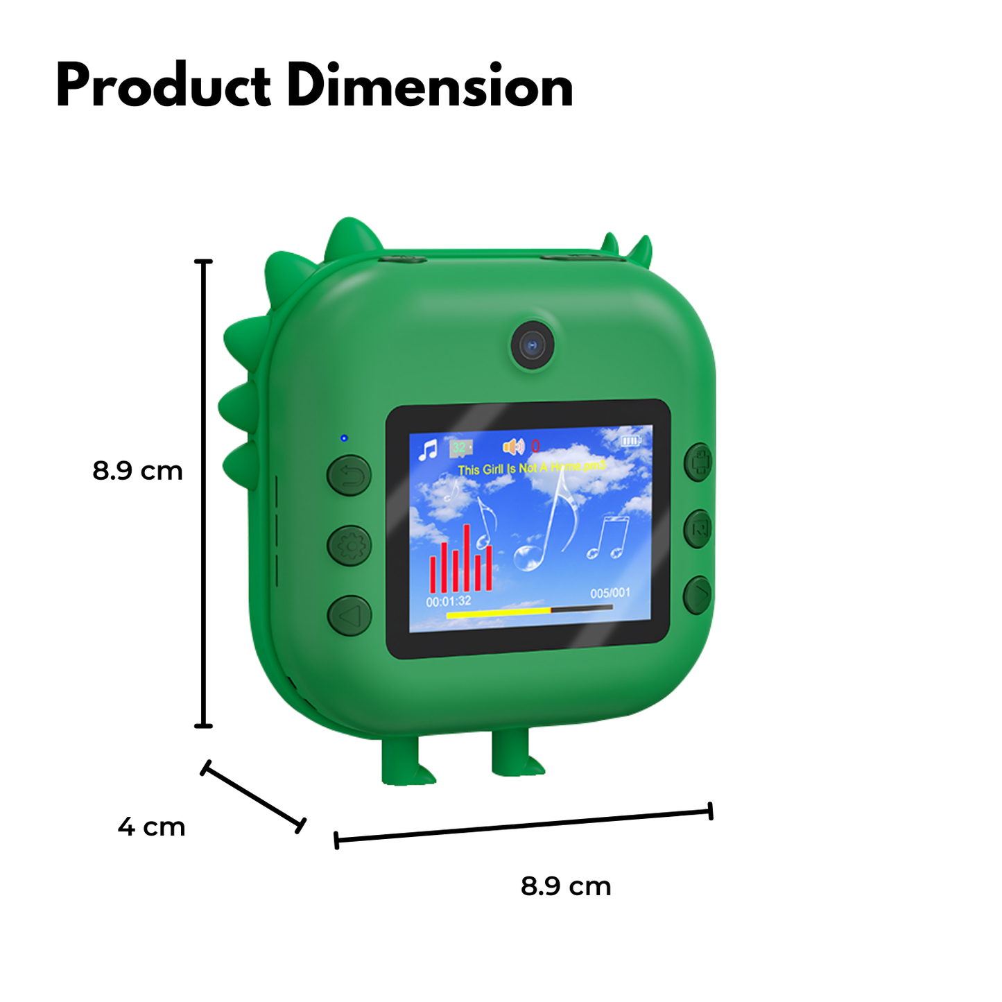 GOMINIMO Instant Print Camera for Kids with Print Paper and 32GB TF Card (Dinasour)