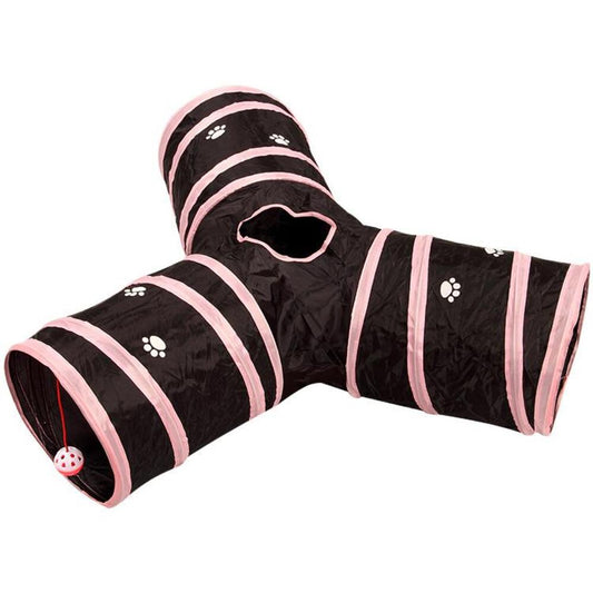 Floofi 4 Holes Cat Tunnel (Pink)