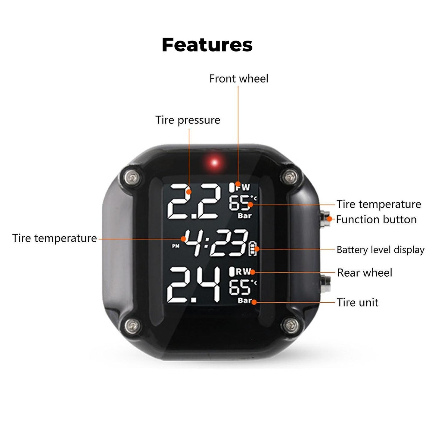 RYNOMATE Tire Pressure Monitoring System (Motorcycle 2 Sensor)