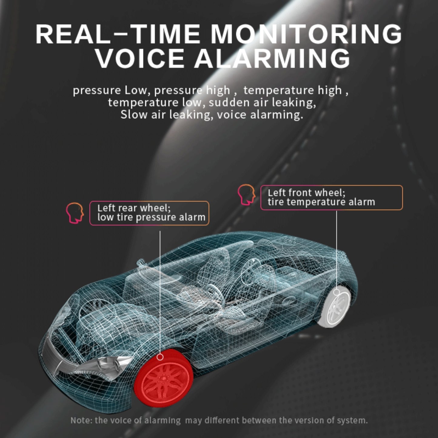 RYNOMATE Tire Pressure Monitoring System (External Solar Power Stick on Windshield 4 Sensor)