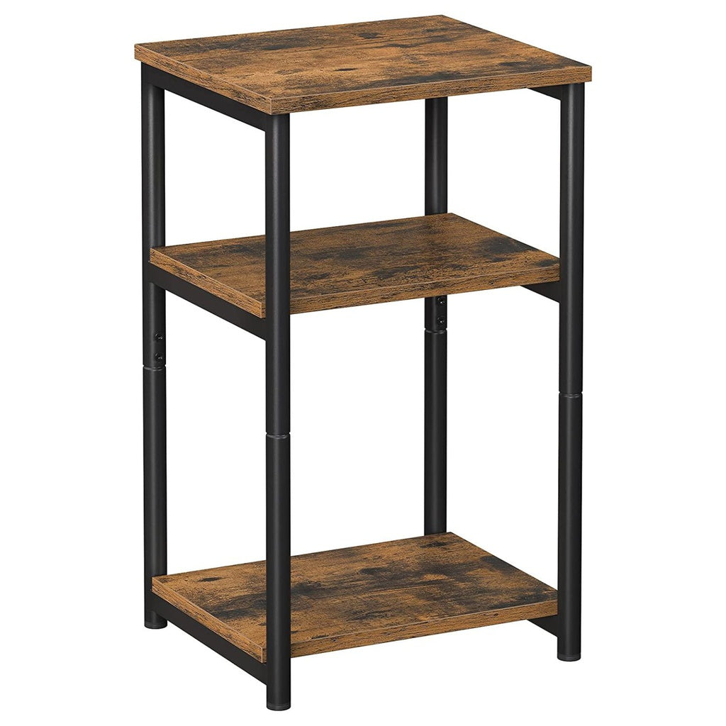 VASAGLE Vintage Brown Side Table with Storage shelf