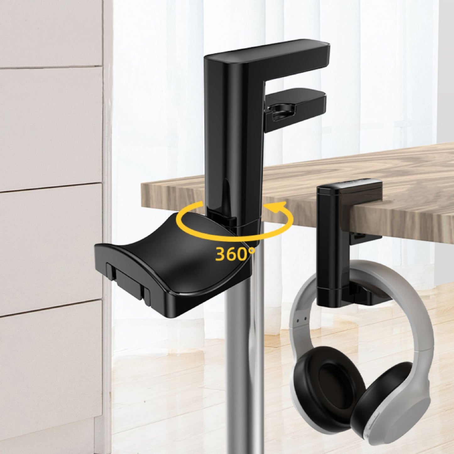 VOCTUS Mutifunction Headphone Stand & Hanger (Black)