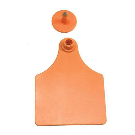 100x Cattle Ear Tags 7x10cm Set - Large Orange Blank Cow Sheep Livestock Label