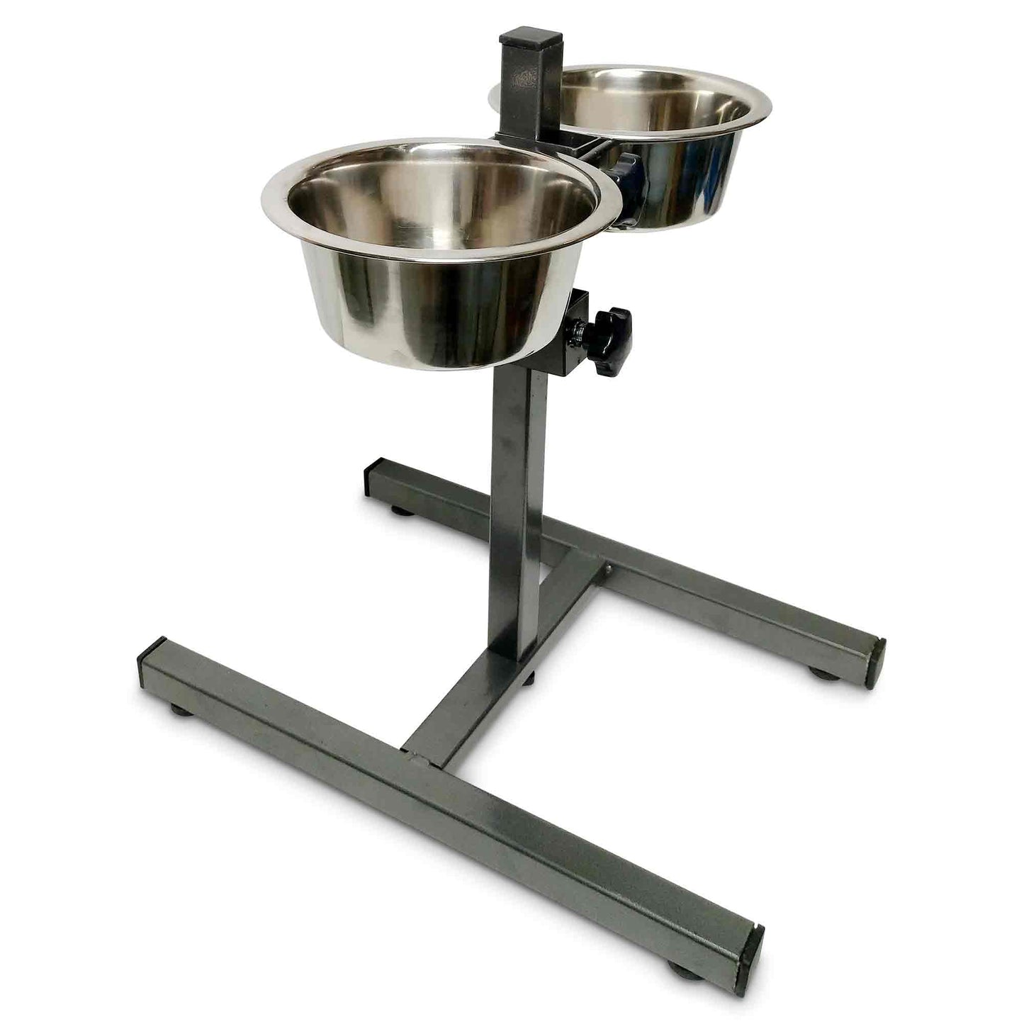 Double Raised Dog Bowl Stand 750ml Pet Cat Elevated Adjustable Food Water Feeder