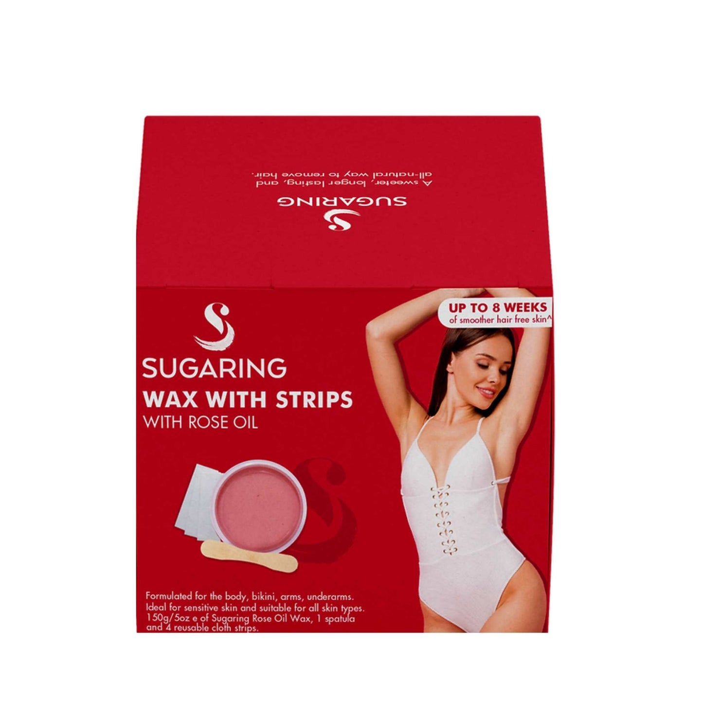 150g Sugaring Wax with Rose Oil - Reusable Strips - Home Hair Removal Kit