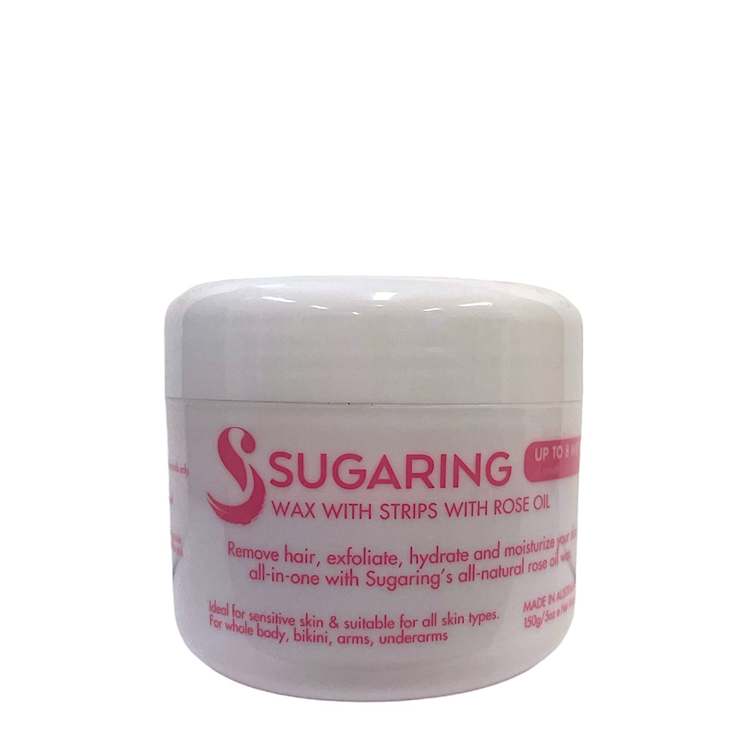 150g Sugaring Wax with Rose Oil - Reusable Strips - Home Hair Removal Kit