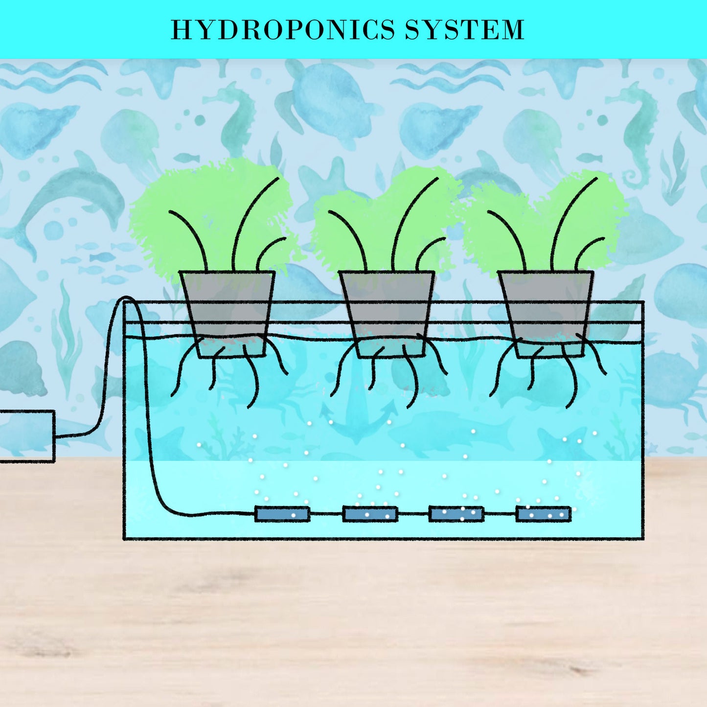 Aquarium Air Pump Oxygen Hydroponic 4 Outlet 670L/H 8W WHITE