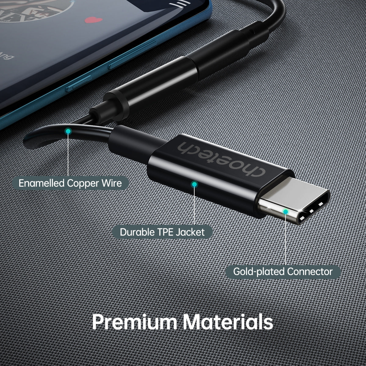 CHOETECH AUX003 USB-C To 3.5mm Headphone Adapter