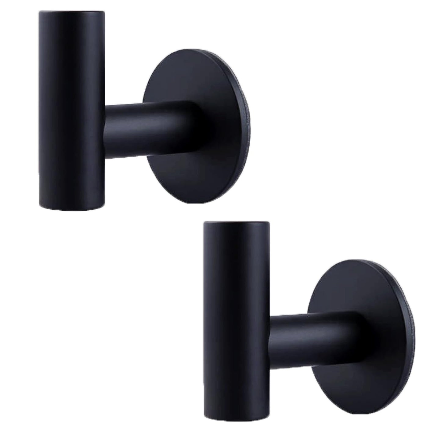 2 Pcs Wall Mount Self Adhesive Bathroom Towel Hooks Holder Cloth Hanger Hook Door Hanger Black