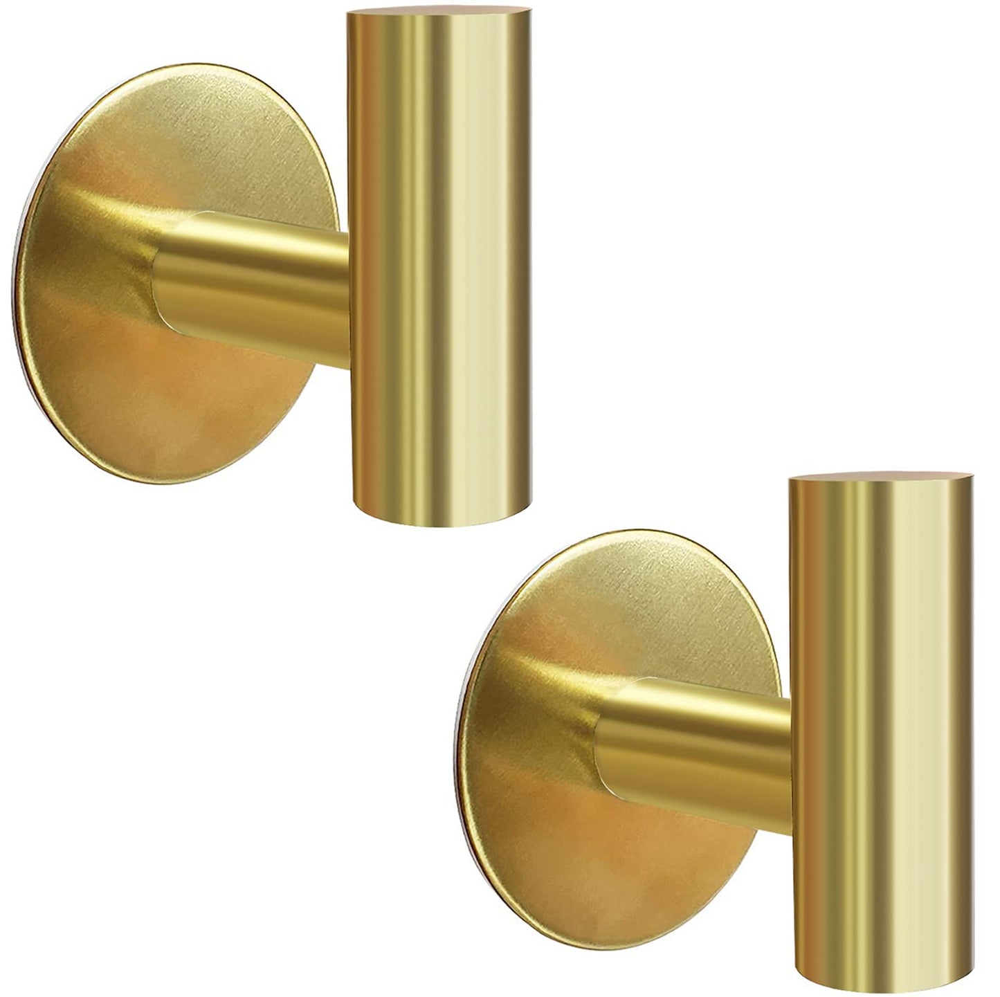 2 Pcs Wall Mount Self Adhesive Bathroom Towel Hooks Holder Cloth Hanger Hook Door Hanger Gold