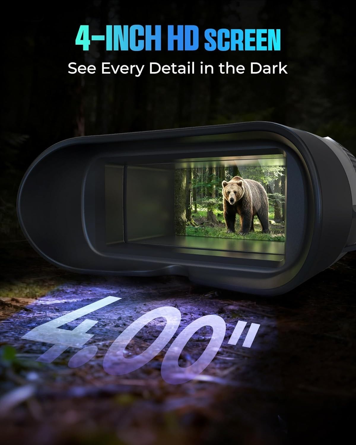 CIGMAN True 4K Night Vision Binoculars,Infrared Goggles with Full-Color Low-Light Imaging, 7-Layer Coated Lens,18H Battery for Wildlife, Security, Outdoor Adventure